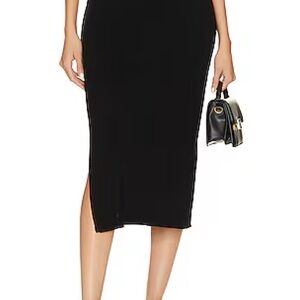 Free People Black midi skirt